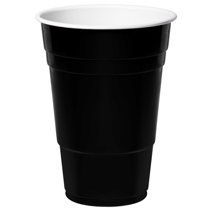 Plastic Black Cups 425ml | 'Midnights' | REDDS Cups