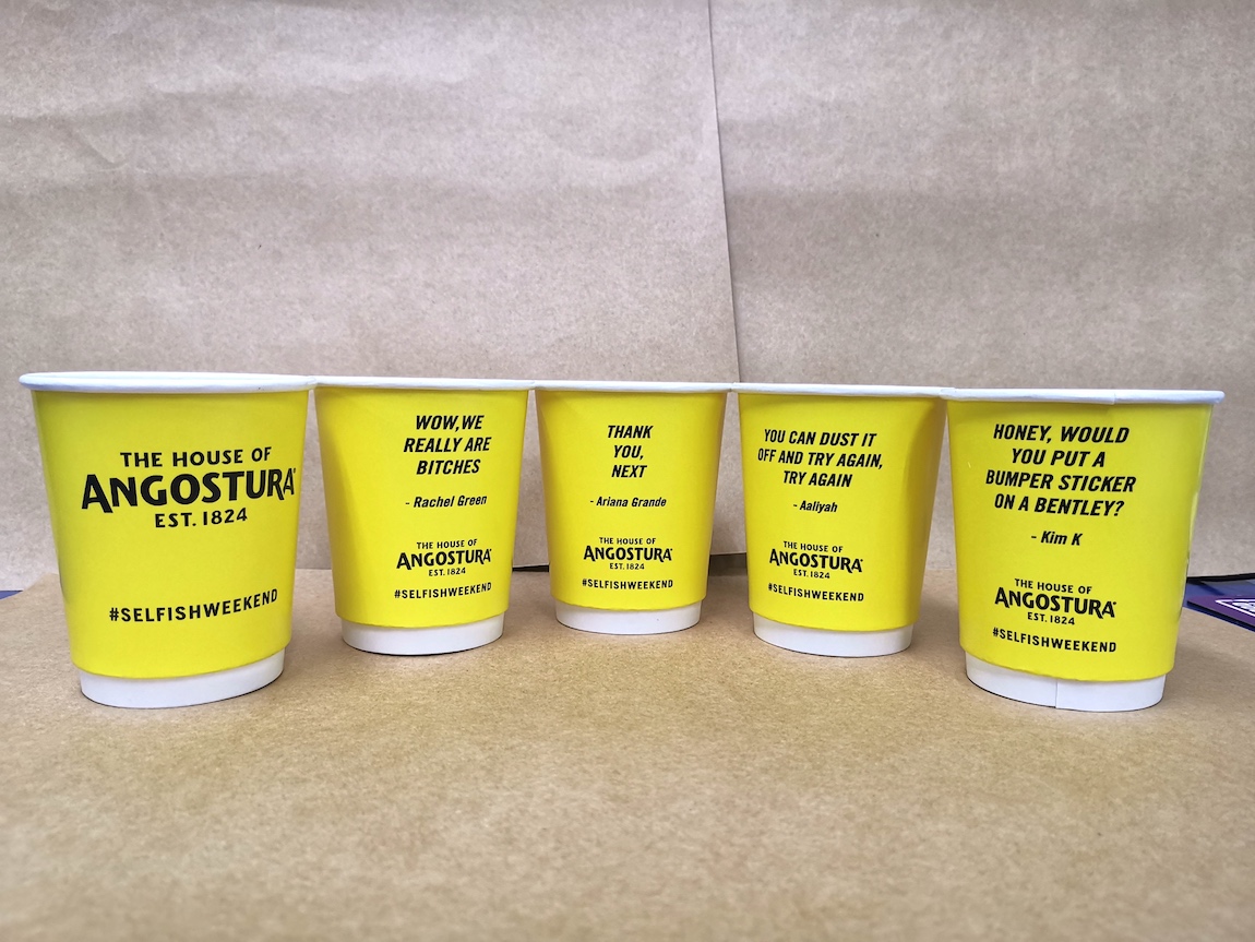 REDDS SOURCED & PRINTED | PEDESTRIAN TV SELFISH WEEKEND EVENT PAPER CUPS