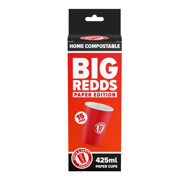 Home compostable paper cups - red cups - REDDS