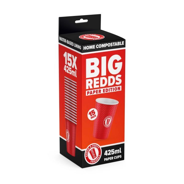 Home compostable paper cups - red cups - REDDS
