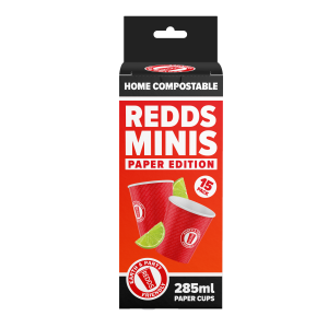 Home compostable paper cups - 285ml red cups - REDDS - 285ml compostable paper cups